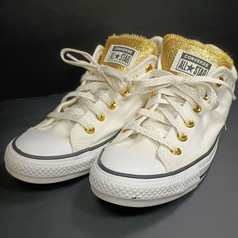 Converse All Star Gold & White Women Sneakers-Size 10